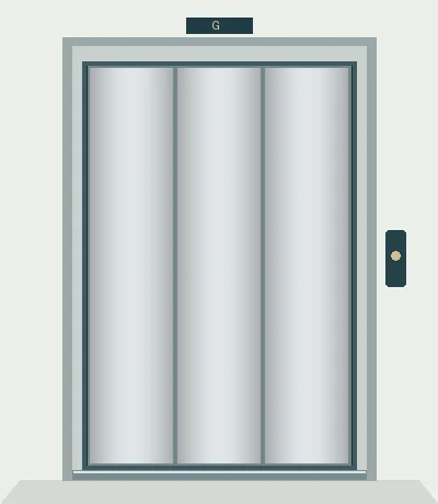Telescopic S.S. Door opening and closing illustration