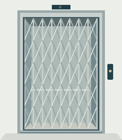 Collapsible Door opening and closing illustration